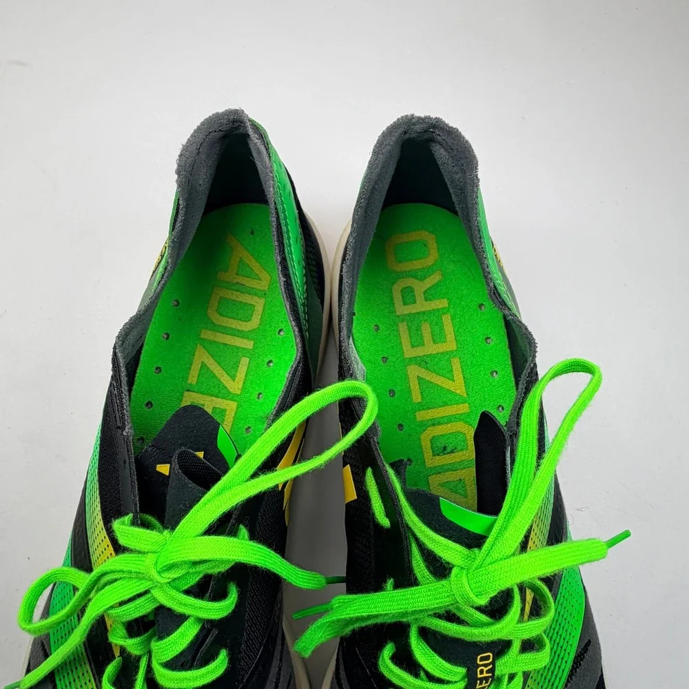 Adidas Adizero Takumi Sen 8 Running Shoes Mens 12 Black Neon Green Racing GY8405